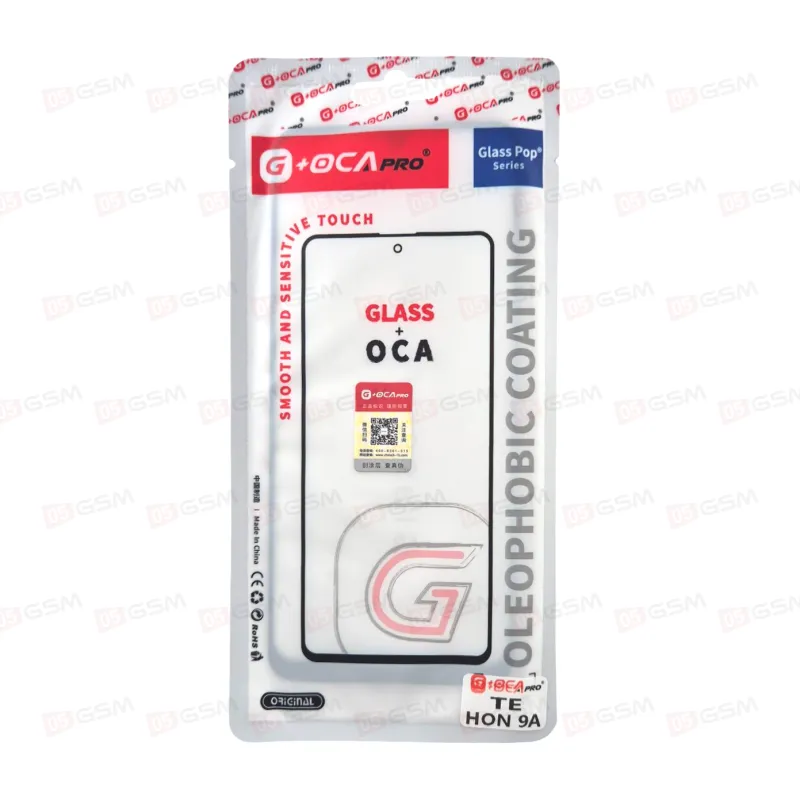 Стекло + OCA (G+OCA) Huawei Honor 9A черный фото в интернет-магазине 05gsm.ru