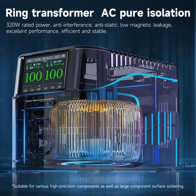 Паяльная станция Aixun T400 (Ручка 225 и 3 жала: C030/C080/C150) фото в интернет-магазине 05gsm.ru