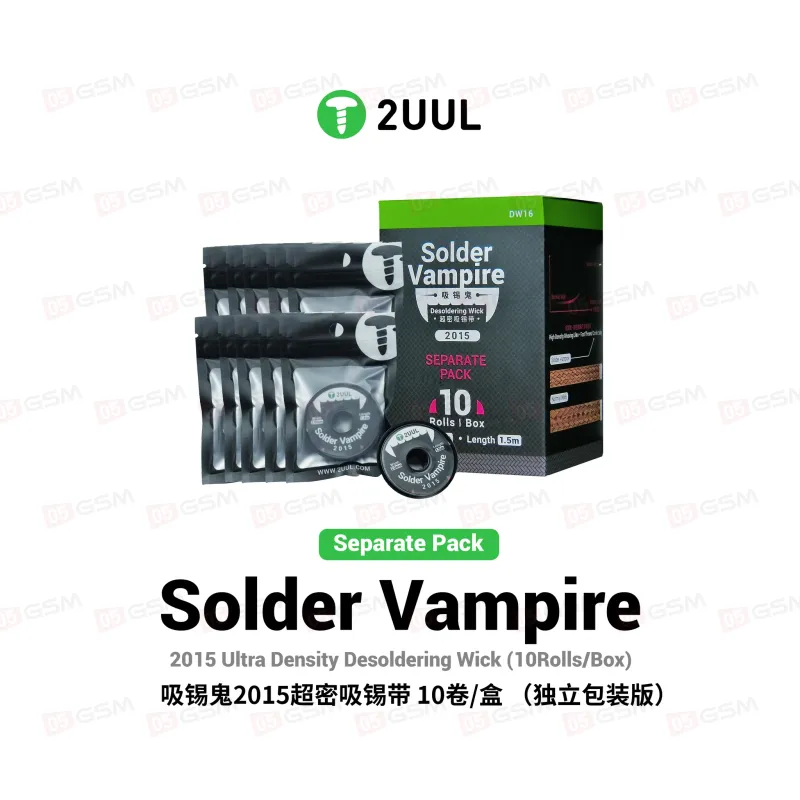 Оплетка для выпайки 2UUL DW16 Solder Vampire (2.0 мм; 1.5 м) фото в интернет-магазине 05gsm.ru