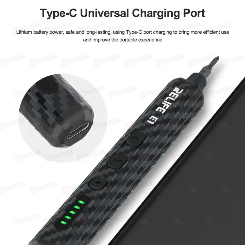 Отвертка электрическая Relife E1 (В комплекте 12 бит) фото в интернет-магазине 05gsm.ru