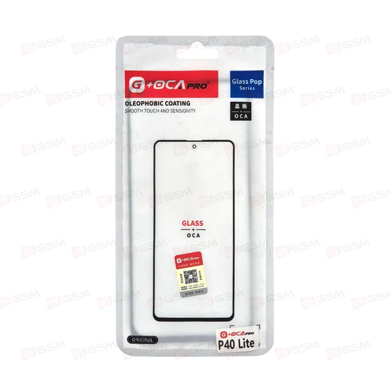 Стекло + OCA (G+OCA) Huawei P40 LITE черный фото в интернет-магазине 05gsm.ru