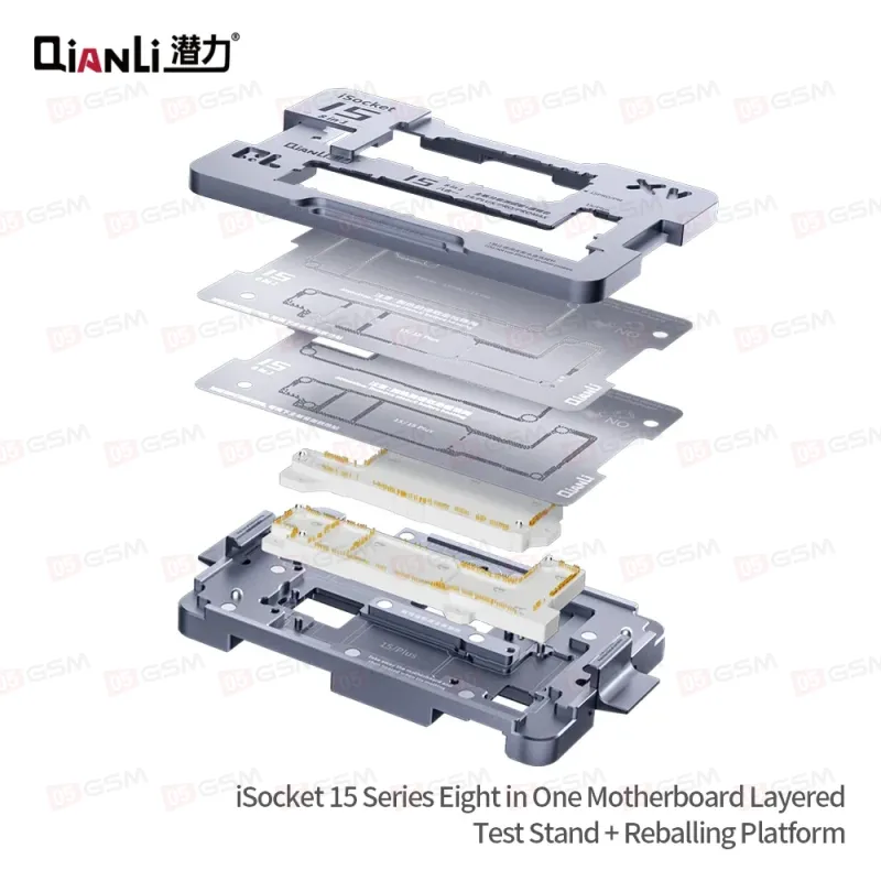 Колодка для теста платы с платформой для реболлинга iPhone 15 series (Qianli 8in1) фото в интернет-магазине 05gsm.ru