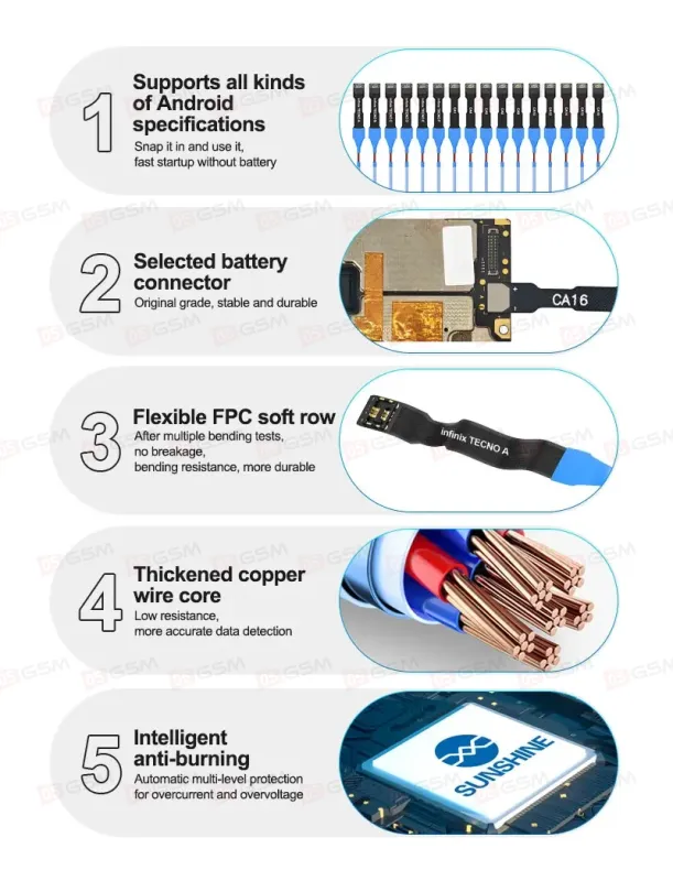 Кабель для теста SS-905H SE (Android phone series power cable) фото в интернет-магазине 05gsm.ru