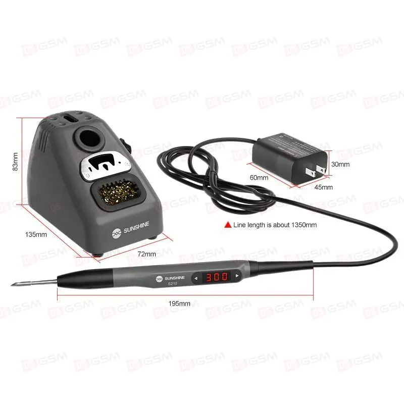 Паяльник портативный с держателем Sunshine S210 (1 жало C210; неавтономный) фото в интернет-магазине 05gsm.ru