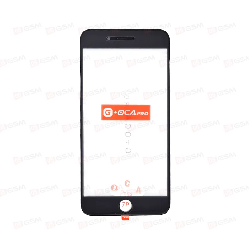 Стекло G+OCA iPhone 7G+ черное с РАМКОЙ+OCA пленка фото в интернет-магазине 05gsm.ru