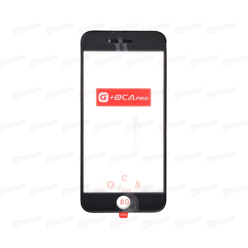 Стекло G+OCA iPhone 8G черное с РАМКОЙ+OCA пленка фото в интернет-магазине 05gsm.ru