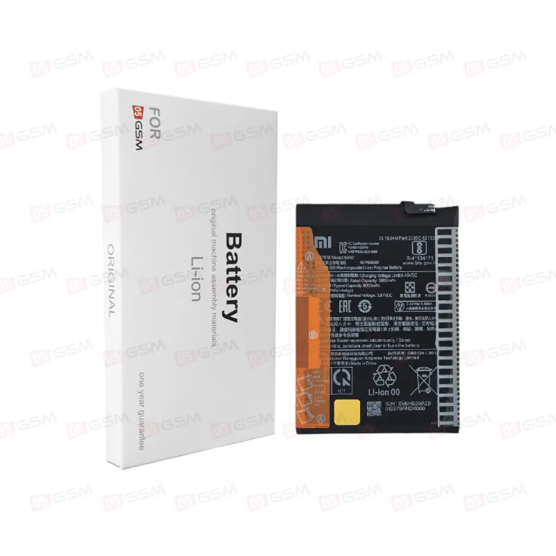 Аккумулятор Poco M3 / Redmi 9T / 9P / Note 9 4G [BN62] (05GSM; 6000 мАч; гарантия 1 год) фото в интернет-магазине 05gsm.ru