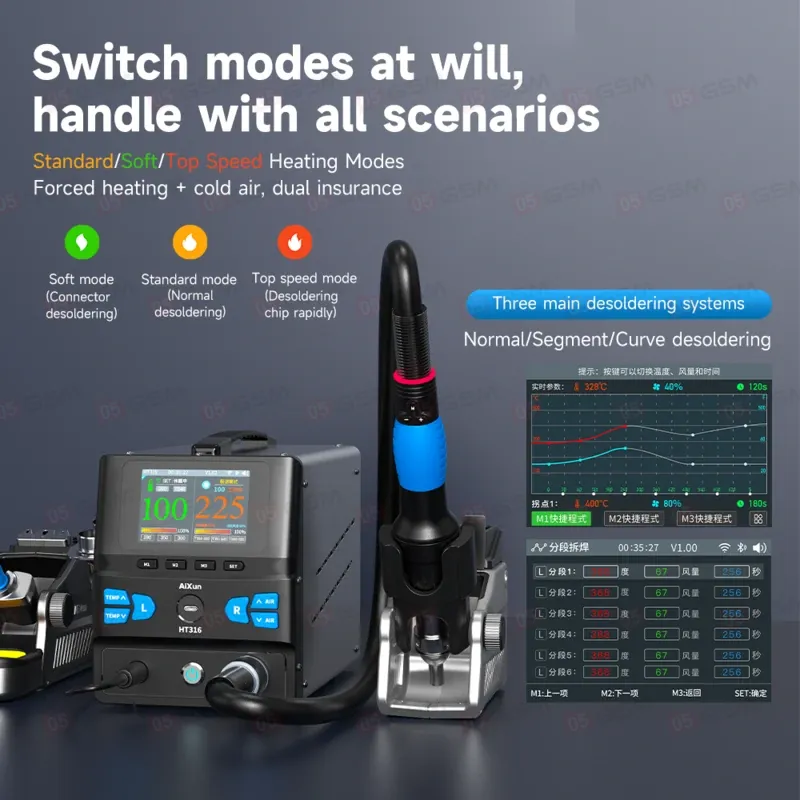 Паяльная станция с термофеном Aixun HT316 фото в интернет-магазине 05gsm.ru