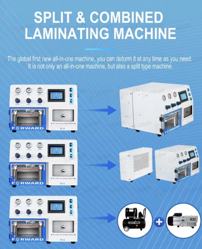 Комплект для переклейки дисплеев Forward RMB 3+ (Ламинатор с барокамерой, помпой и компрессором) фото в интернет-магазине 05gsm.ru