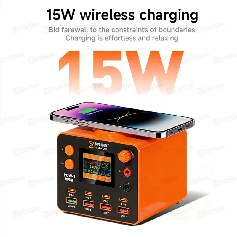 Многопортовое зарядное устройство Amaoe POW-1 (14 портов; 210 Вт; быстрая и беспроводная зарядка) фото в интернет-магазине 05gsm.ru