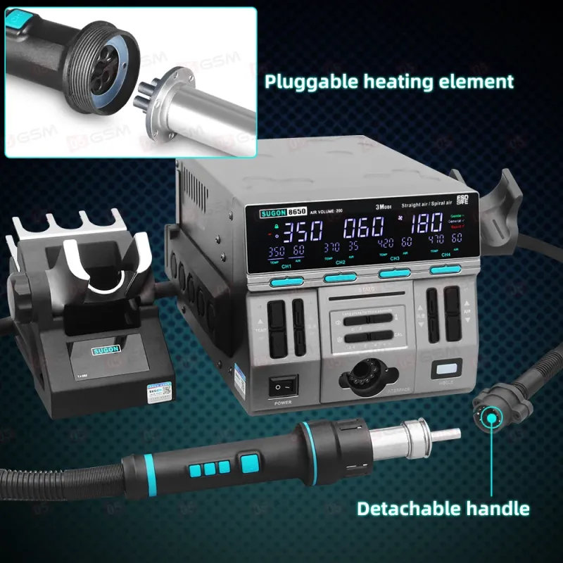 Термовоздушный фен Sugon 8650 3MODE New (Паяльная станция) фото в интернет-магазине 05gsm.ru