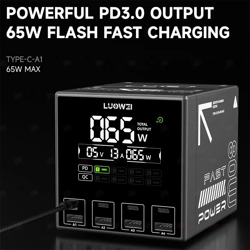 Многопортовое зарядное устройство Luowei LW-U1S (8 портов; 80 Вт; быстрая зарядка) фото в интернет-магазине 05gsm.ru