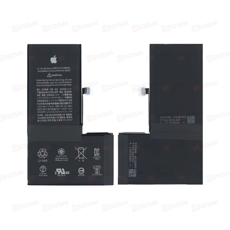 Аккумулятор iPhone XS Max (05GSM; 3174 мАч; гарантия 1 год) фото в интернет-магазине 05gsm.ru