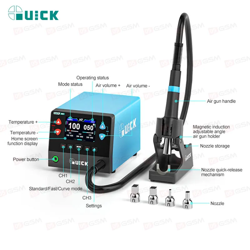 Термовоздушный фен Quick M7 (Паяльная станция) фото в интернет-магазине 05gsm.ru