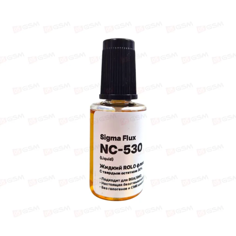 Флюс жидкий Mosdisplay Sigma-NC530 Liquid (Безотмывочный; безгалогенный; остаток 30%; 22 мл) фото в интернет-магазине 05gsm.ru