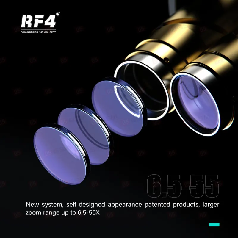 Микроскоп тринокулярный RF4 RF-6555PRO MAX с подсветкой (6.5-55X; бирюзовый) фото в интернет-магазине 05gsm.ru