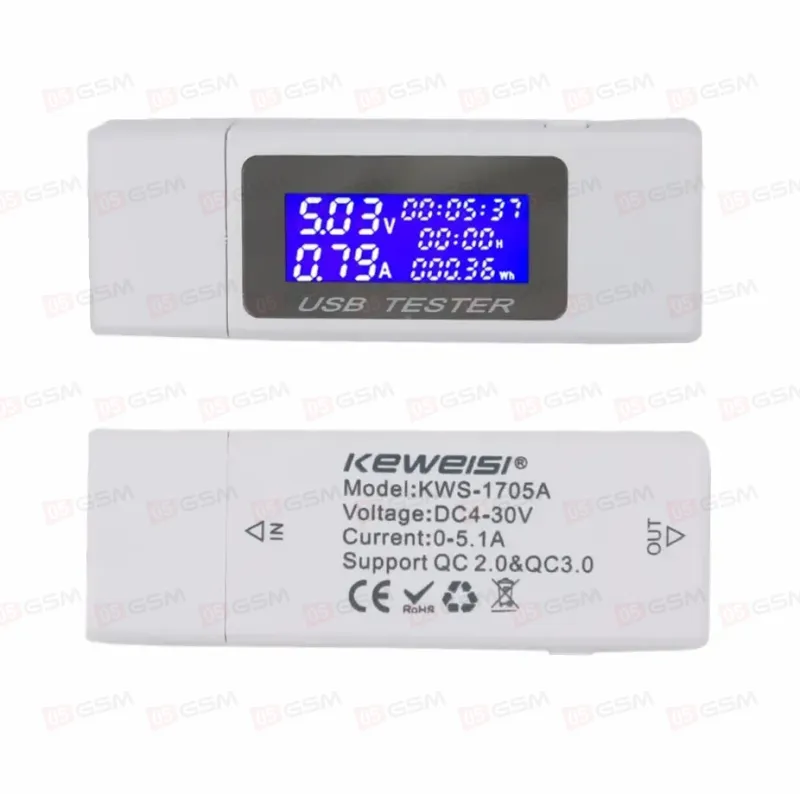 Тестер USB Keweisi KWS-1705А (4-30V; 5.1A) фото в интернет-магазине 05gsm.ru