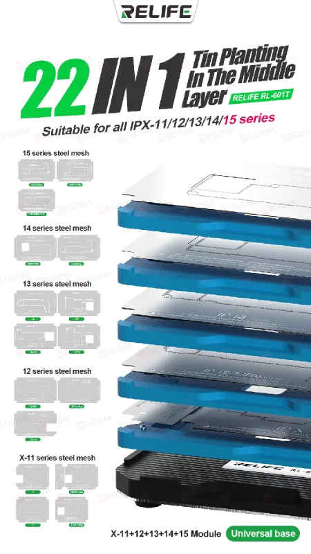 Монтажная платформа Relife RL-601T для iPhone X-15 Pro Max (Middle Frame) фото в интернет-магазине 05gsm.ru