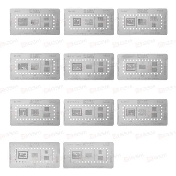 Набор трафаретов Amaoe MBGA-IP 30 in 1 (CPU/NAND/Wi-Fi/Baseband chip) фото в интернет-магазине 05gsm.ru