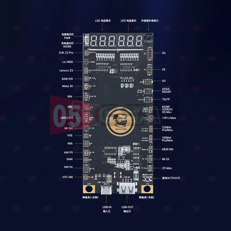 Плата для теста и подзарядки АКБ Mechanic BA27 (5G-13series / 18 Android models) фото в интернет-магазине 05gsm.ru