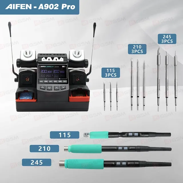 Паяльная станция Aifen A902 Pro (Ручки 115+210+245 и 9 жал) фото в интернет-магазине 05gsm.ru