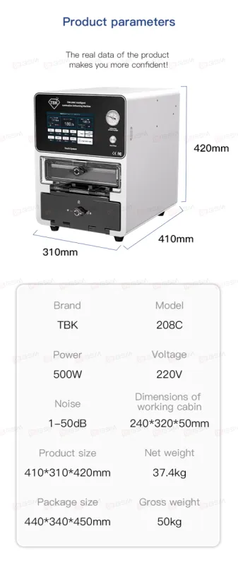 Комплект для переклейки TBK 208C (Ламинатор 15" с барокамерой) фото в интернет-магазине 05gsm.ru