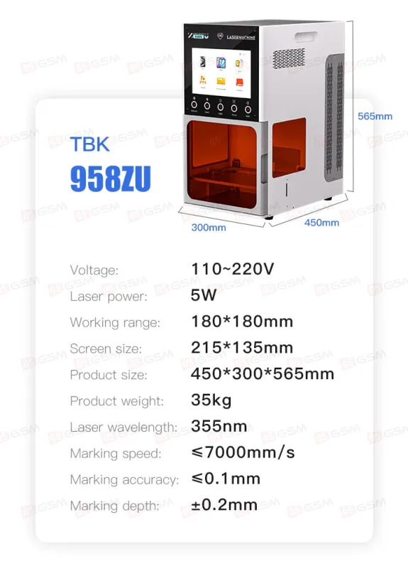 Лазерный аппарат TBK 958ZU (Для снятия стекол, крышек, рамок и гравировки; УФ-лазер; 5 Вт) фото в интернет-магазине 05gsm.ru