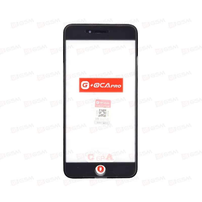 Стекло G+OCA iPhone 6G+ черное с РАМКОЙ+OCA пленка фото в интернет-магазине 05gsm.ru