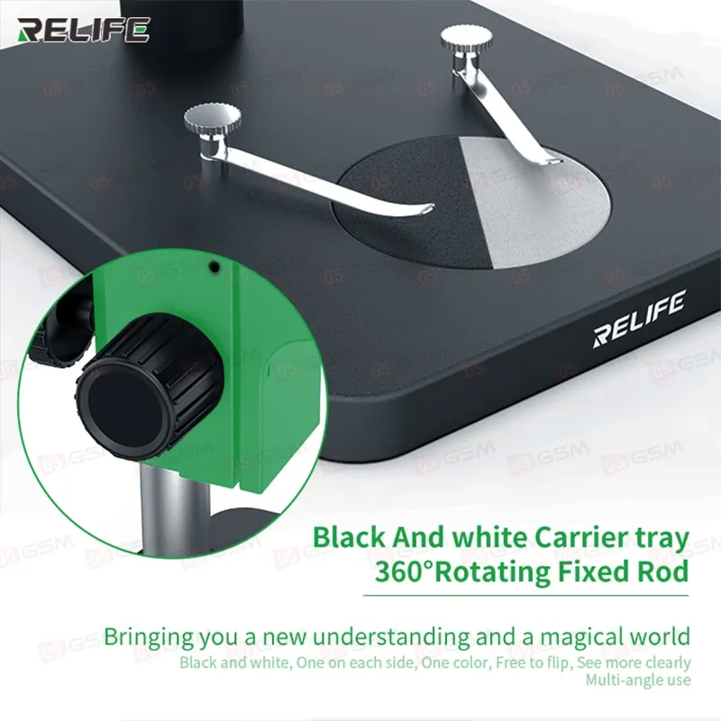 Микроскоп тринокулярный Relife M3T-B1 с подсветкой (7-45X; зеленый) фото в интернет-магазине 05gsm.ru