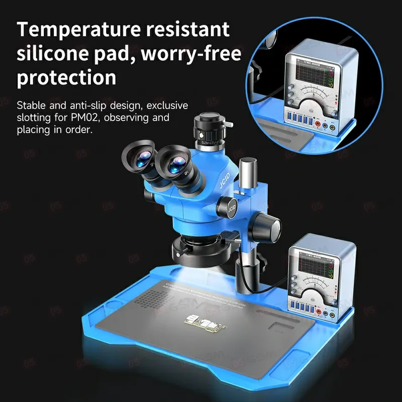 Микроскоп тринокулярный JCID M3750-A (7-50X; синий) фото в интернет-магазине 05gsm.ru