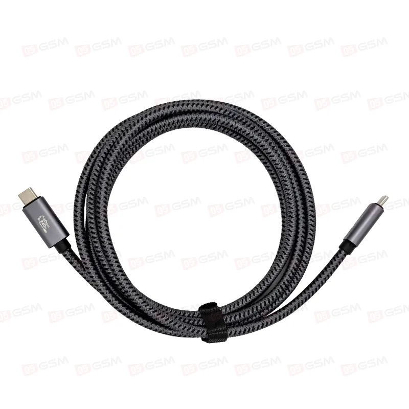 Кабель зарядки Trusmi CA57-01 (Type-C → Type-C; 240W; 1,8 м; в оплетке USB4 черный) фото в интернет-магазине 05gsm.ru