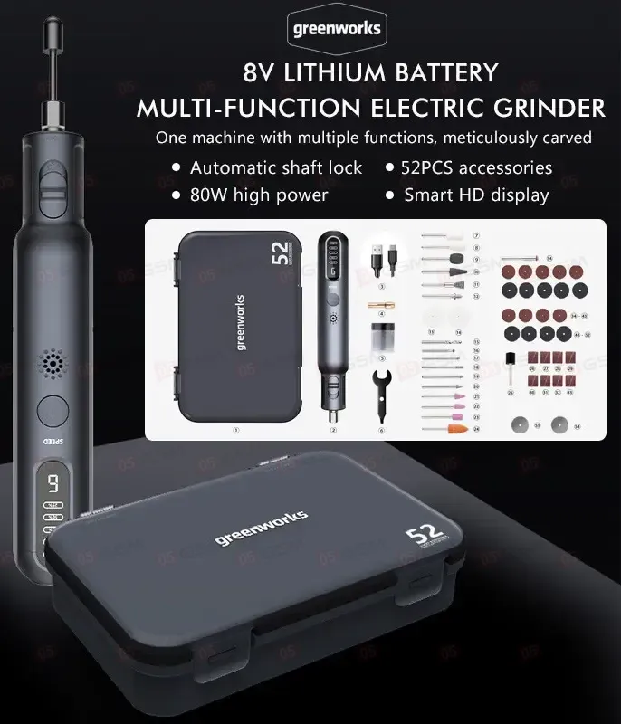 Шлифовальная машинка Greenworks AGK302 (Портативная; миниатюрная; набор в кейсе) фото в интернет-магазине 05gsm.ru