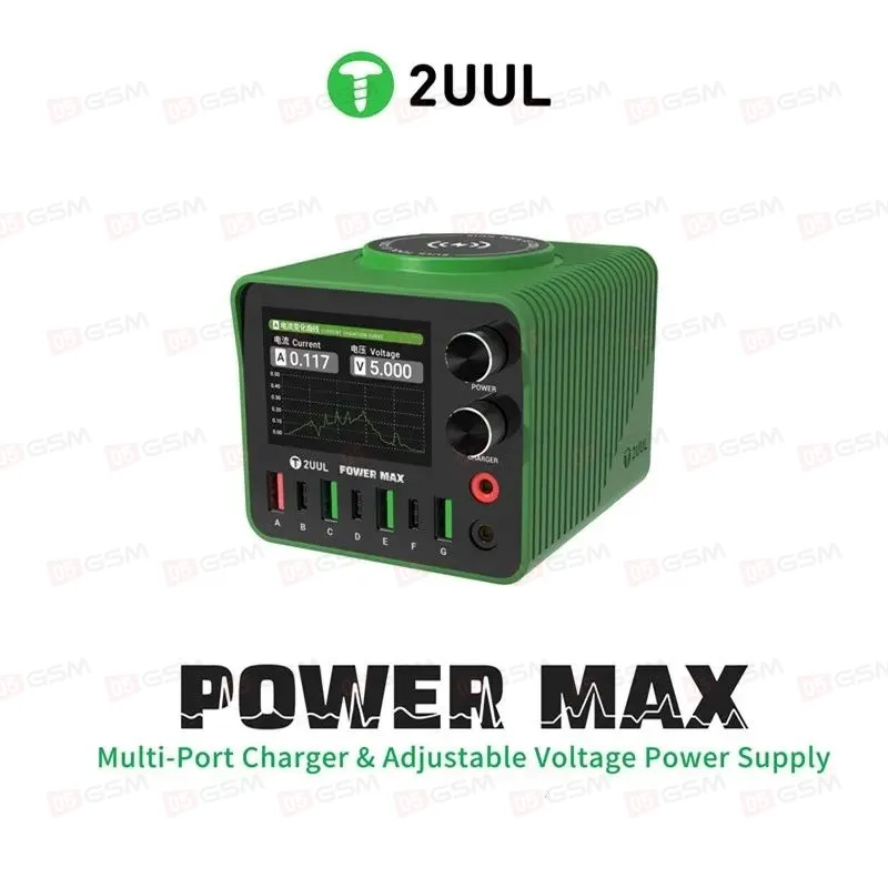 Многопортовый зарядник с функционалом блока 2UUL PC01 (7 портов; 200 Вт; беспроводная зарядка) фото в интернет-магазине 05gsm.ru