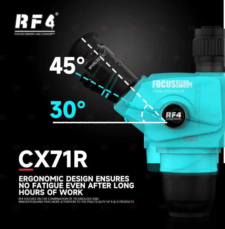 Микроскоп тринокулярный RF4 CX71R (6.5-65X; бирюзовый) фото в интернет-магазине 05gsm.ru