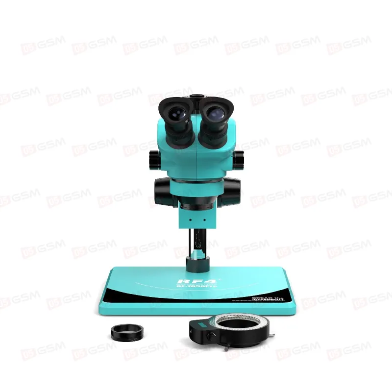 Микроскоп тринокулярный RF4 RF-7050PRO с подсветкой (7-50X; бирюзовый) фото в интернет-магазине 05gsm.ru