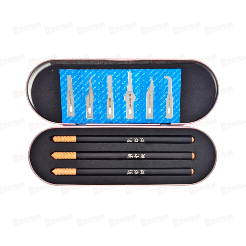 Набор ножей с держателями в футляре Hong Hai Tong (3 держателя и 6 лезвий) фото в интернет-магазине 05gsm.ru