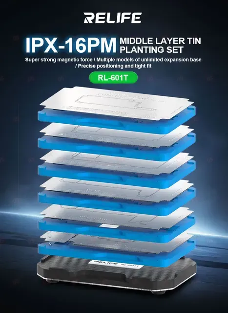 Монтажная платформа Relife RL-601T для iPhone X-16 Pro Max (Middle Frame) фото в интернет-магазине 05gsm.ru