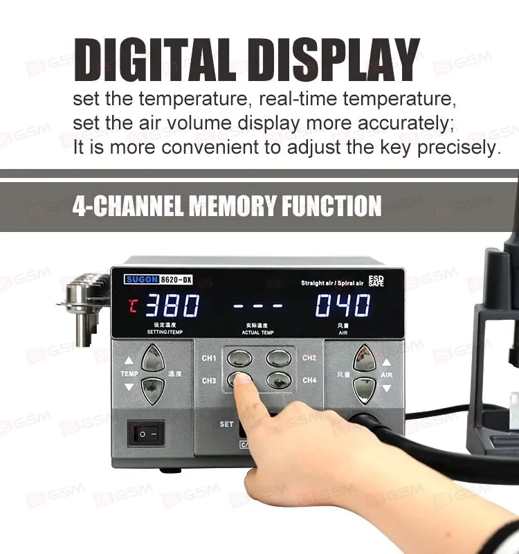 Термовоздушный фен Sugon 8620-DX Pro (Паяльная станция) фото в интернет-магазине 05gsm.ru