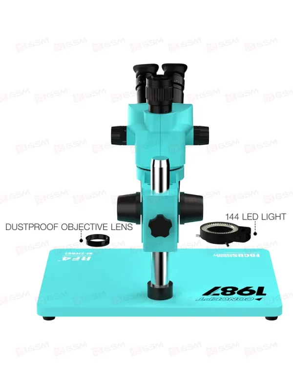 Микроскоп тринокулярный RF4 RF-27PRO2 с камерой, монитором и подсветкой (6.5-55X; бирюзовый) фото в интернет-магазине 05gsm.ru