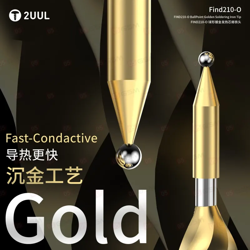 Жало паяльное 2UUL FD15 Find 210-O (Шарик; для распределения припоя; позолоченное) фото в интернет-магазине 05gsm.ru