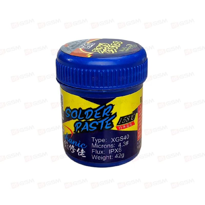 Паста для BGA IC (Mechanic) XGS40 42g 158°C (жидкое олово) фото в интернет-магазине 05gsm.ru