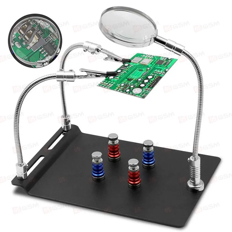 Держатель платы с лупой PCB TE-804 (Magnetic Plate Clam) фото в интернет-магазине 05gsm.ru