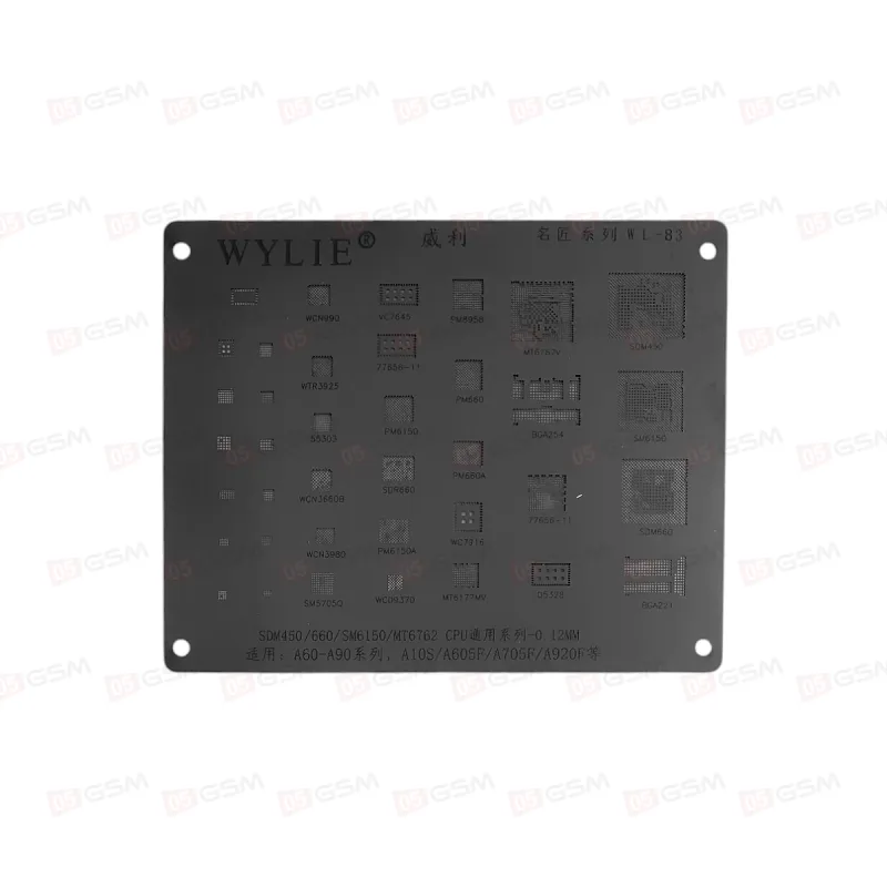 Трафарет для BGA микросхем Wylie WL - 83 (Qualcomm SDM450/660/SM6150/MTK MT6762) фото в интернет-магазине 05gsm.ru