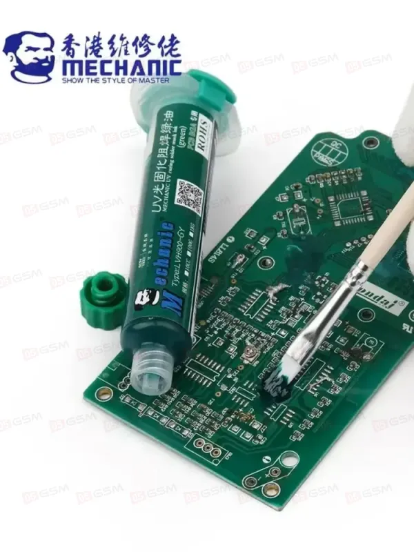 Защитный лак-маска для плат Mechanic LY-UVH900 (Зеленый) фото в интернет-магазине 05gsm.ru