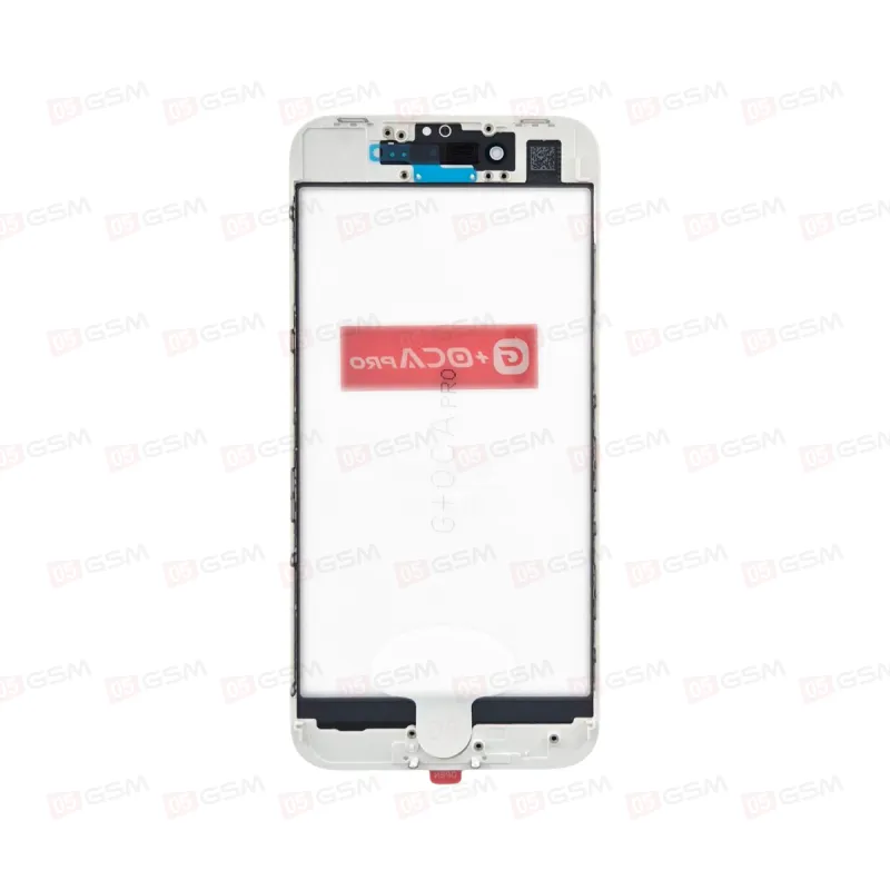 Стекло G+OCA iPhone 8G белое с РАМКОЙ+OCA пленка фото в интернет-магазине 05gsm.ru