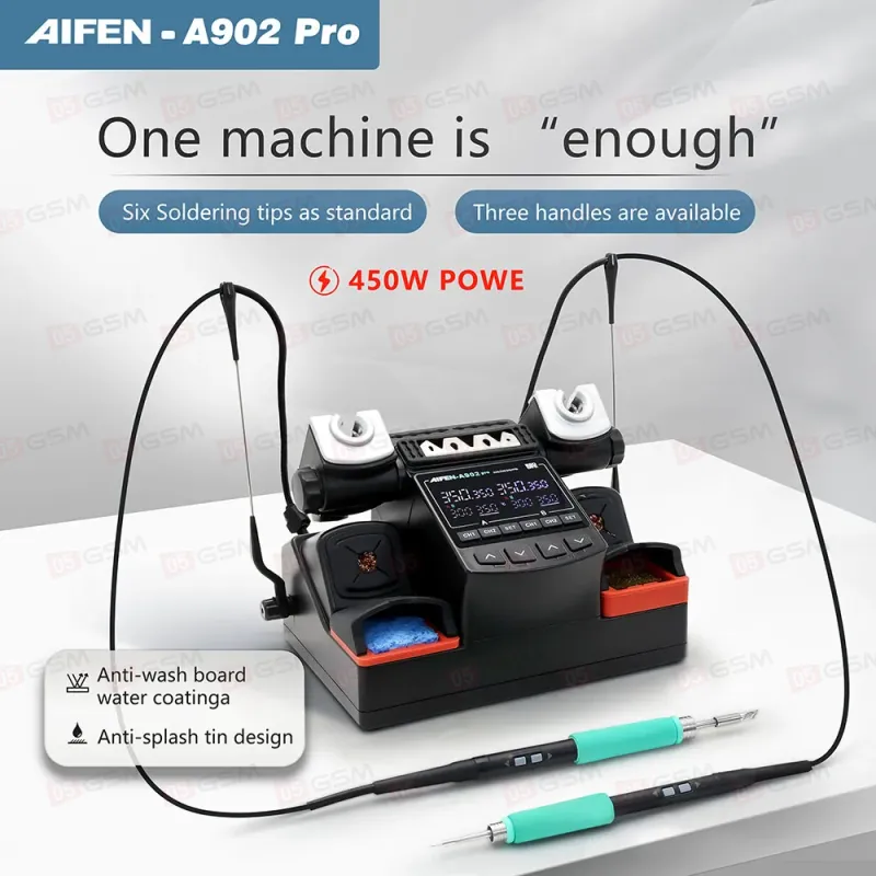 Паяльная станция Aifen A902 Pro (Ручки 210+245 и 6 жал) фото в интернет-магазине 05gsm.ru