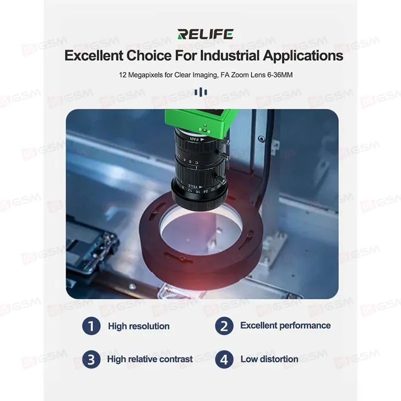 Линза-объектив на камеру с оптическим зумом Relife MB1 (6-36mm; 12MP; F2.8-C; C-Mount) фото в интернет-магазине 05gsm.ru