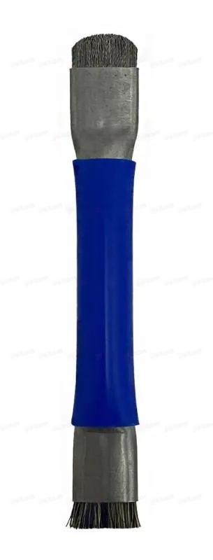 Щетка двухсторонняя Brush BS-02 (Ворс и металл; синяя) фото в интернет-магазине 05gsm.ru