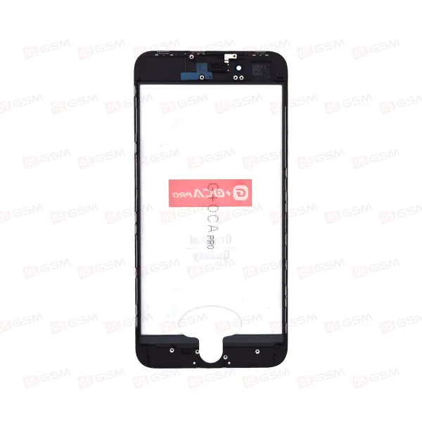 Стекло G+OCA iPhone 8G+ черное с РАМКОЙ+OCA (Tempered Glass) фото в интернет-магазине 05gsm.ru