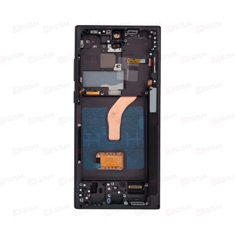 Дисплей с рамкой Samsung S908 (Galaxy S22 Ultra) черный OLED (Service Pack) фото в интернет-магазине 05gsm.ru